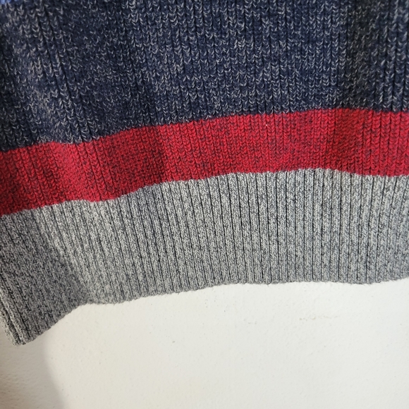 Mens Izod 100% Cotton Sweater Red/Charcoal/gray/blue Size Small - Picture 4 of 6